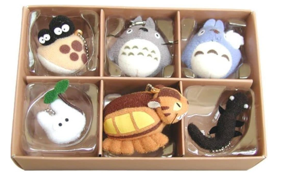 Studio Ghibli My Neighbour Totoro Complete Box 6 Figure Mascots with Key Ball Chain inside box