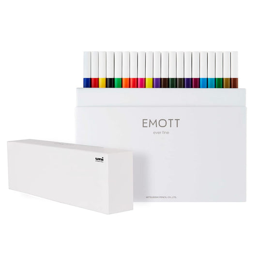 uni Emott Fineliner Colouring Pens for Adults & Kids. Water Resistant, Non-Bleed and Fade-Proof Ink for Art, Drawing and Writing. Vibrant Fine Tip Coloured Pens Perfect for Journaling. 40pc Multipack