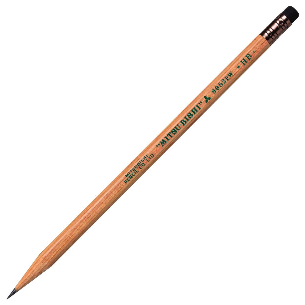 Mitsubishi Pencil recycling pencil with pencil eraser 9852EW hardness HB K9852EWHB by "Mitsubishi Pencil Co, Ltd."