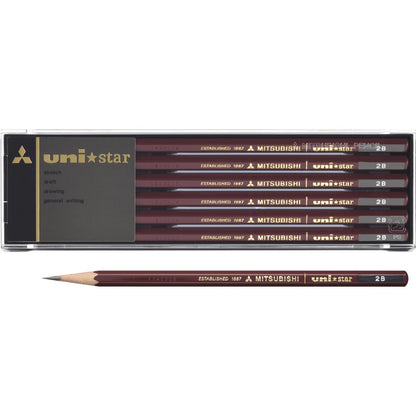 Mitsubishi Pencil Co., Ltd. 1 x Mitsubishi pencil Unistar hexagonal standard 2B dozen (12 pieces) (Japanese import)