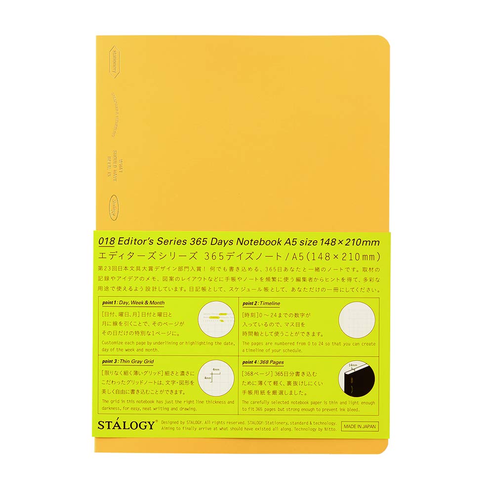 STALOGY 018 Editor's Series 365 days notebook (A5/Yellow) by STALOGY