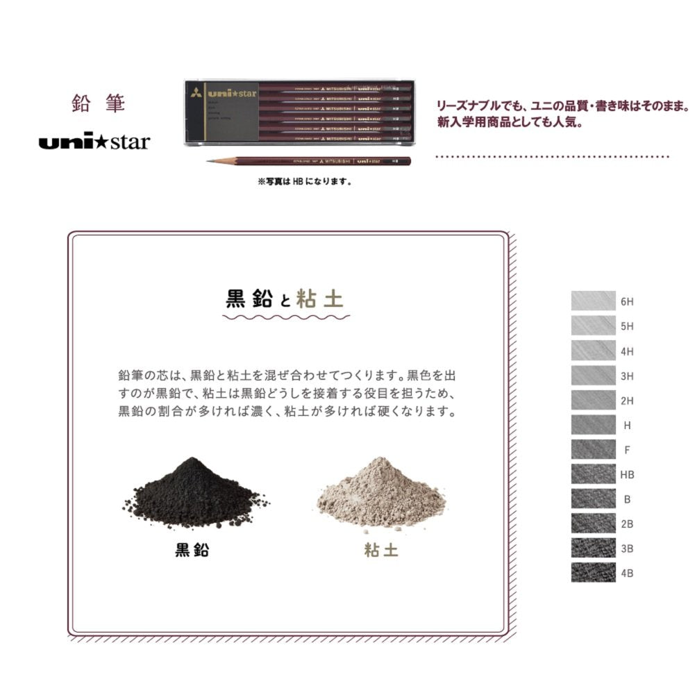 Mitsubishi Pencil Co., Ltd. 1 x Mitsubishi pencil Unistar hexagonal standard 2B dozen (12 pieces) (Japanese import)