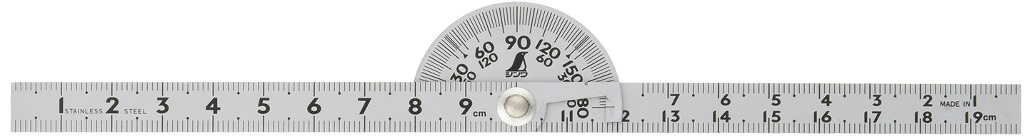 Shinwa Measurement Silver Protractor No.19 62480