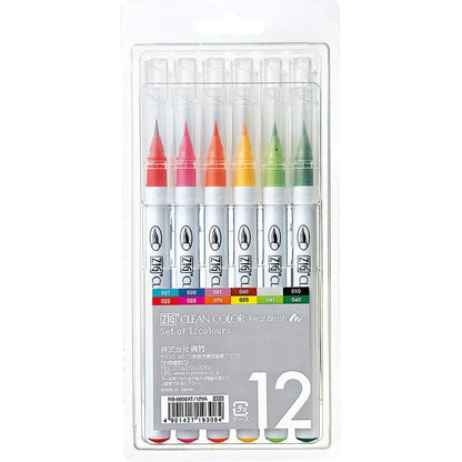 Kuretake KURB-6000AT-12VA Zig Clean Colour Real Brush Set, RB-6000AT/12VA