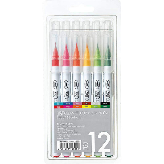 Kuretake KURB-6000AT-12VA Zig Clean Colour Real Brush Set, RB-6000AT/12VA