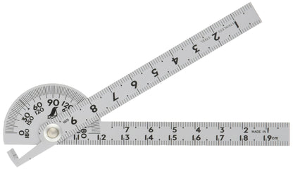 Shinwa Measurement Silver Protractor No.19 62480