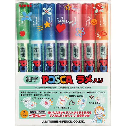 uni-ball Posca Color Metallic Marking Pen - 1.0 mm - Set of 7