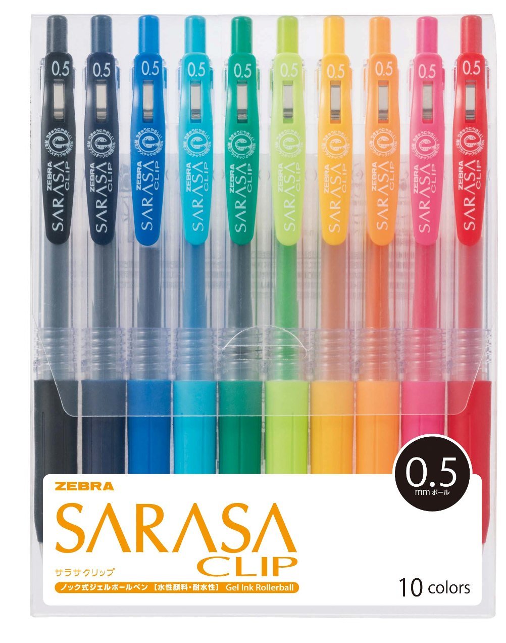 Zebra gel ballpoint pen Sarasa clip 0.5 10 colors JJ15-10CA