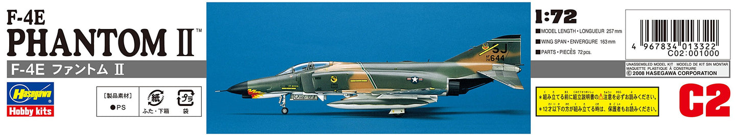 Hasegawa 1:72 Scale F-4E Phantom II Model Kit