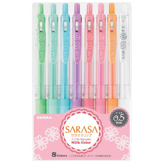 ZEBRA Sarasa Clip 0.5mm Ballpoint Pen, 8 Color Set (JJ15-8C-MK)